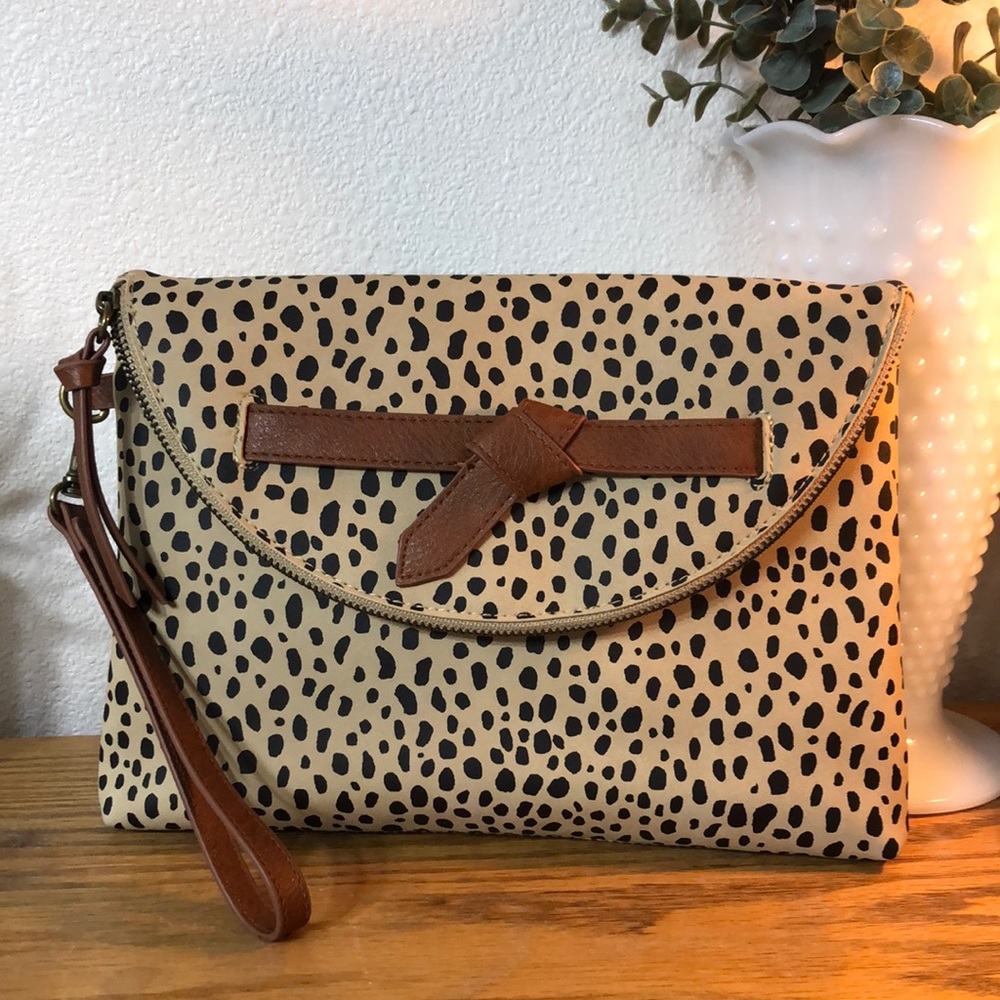Animal Print foldover Clutch purse